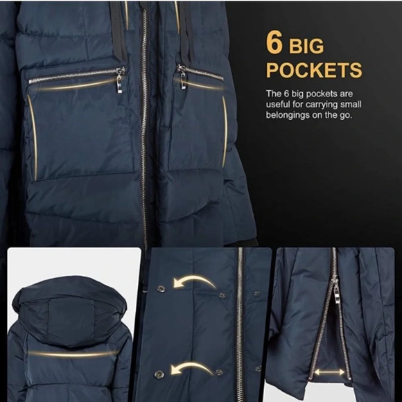 Orolay Women’s Thickened Down Jacket Navy S - Picture 3 of 11